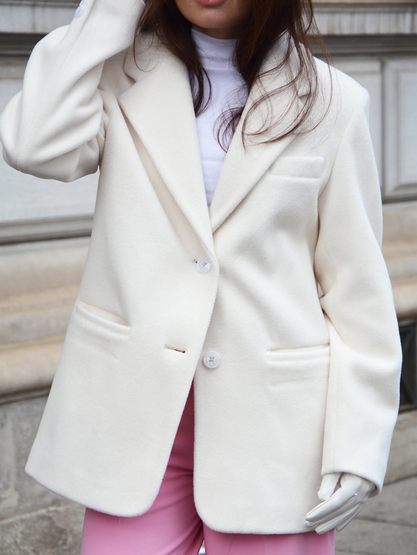 Wool Blazer, Ivory