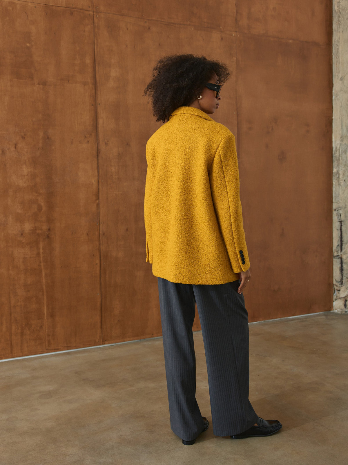 CHÉLIE mustard wool coat-jacket