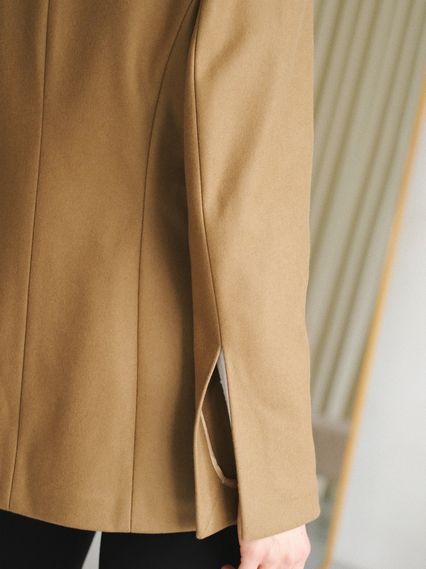 Fitted Camel Wool Jacket