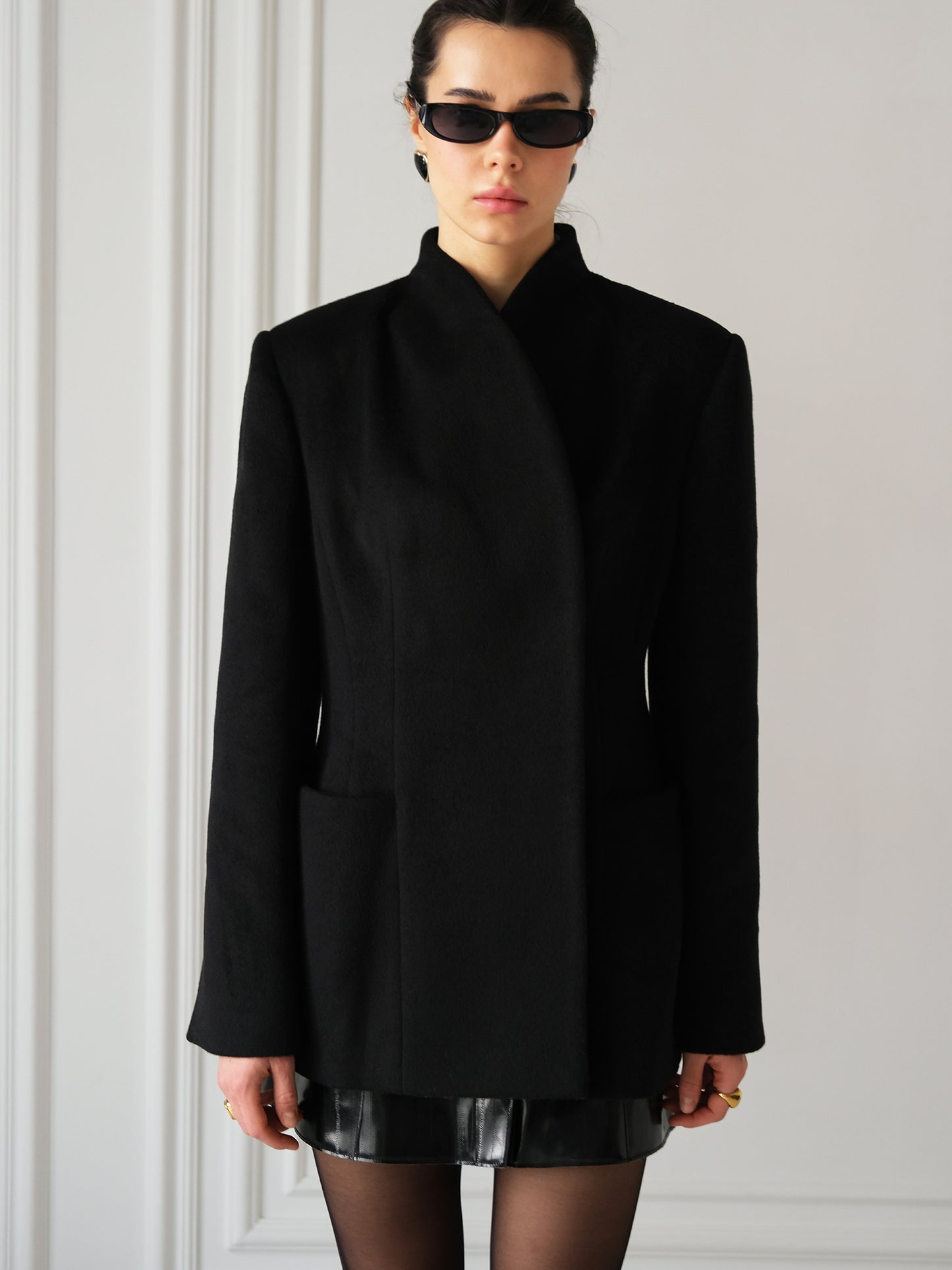 Fitted Black Wool Jacket