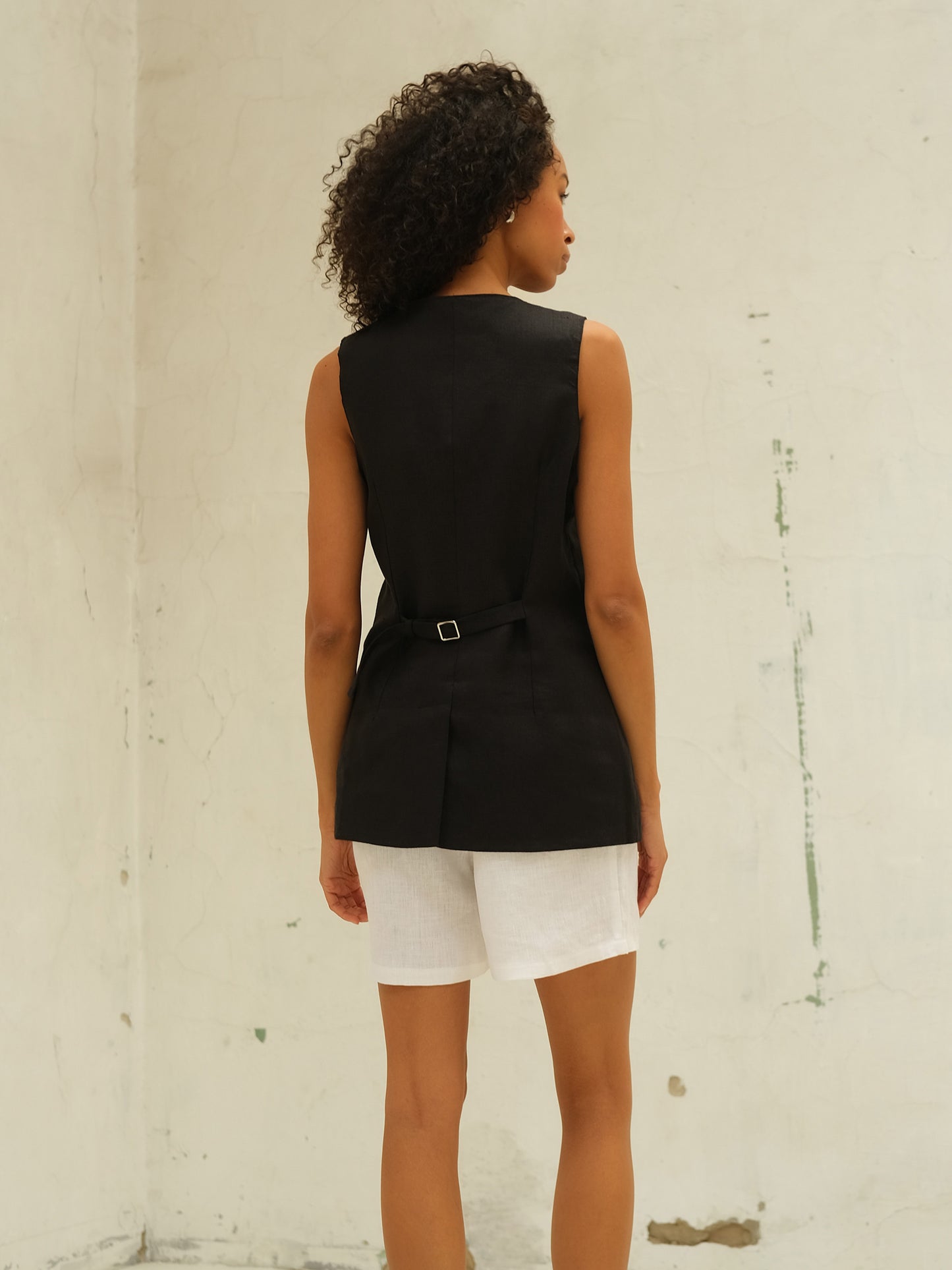 Linen Waistcoat, Black
