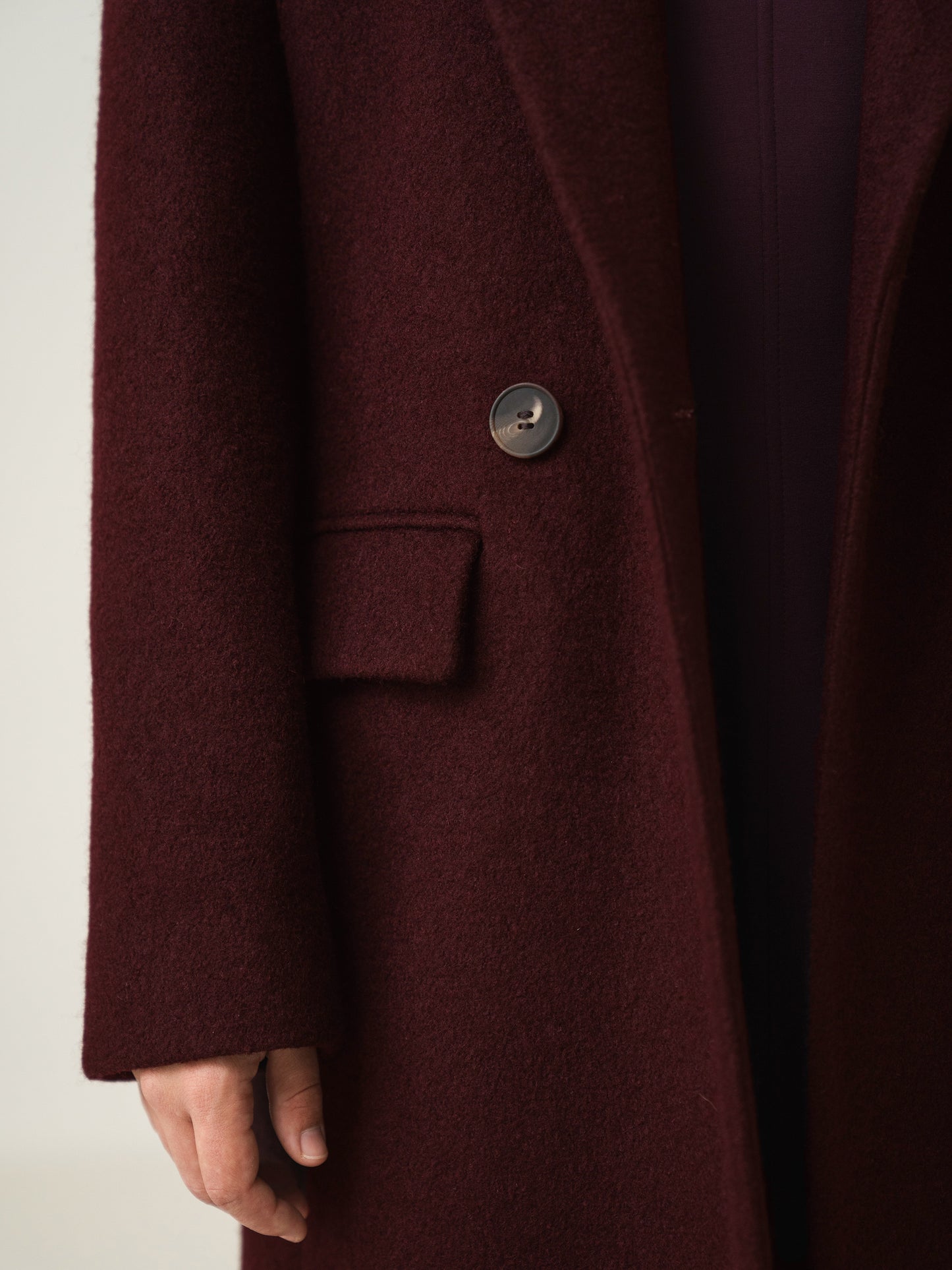 Oversized Wool Coat, Burgundy