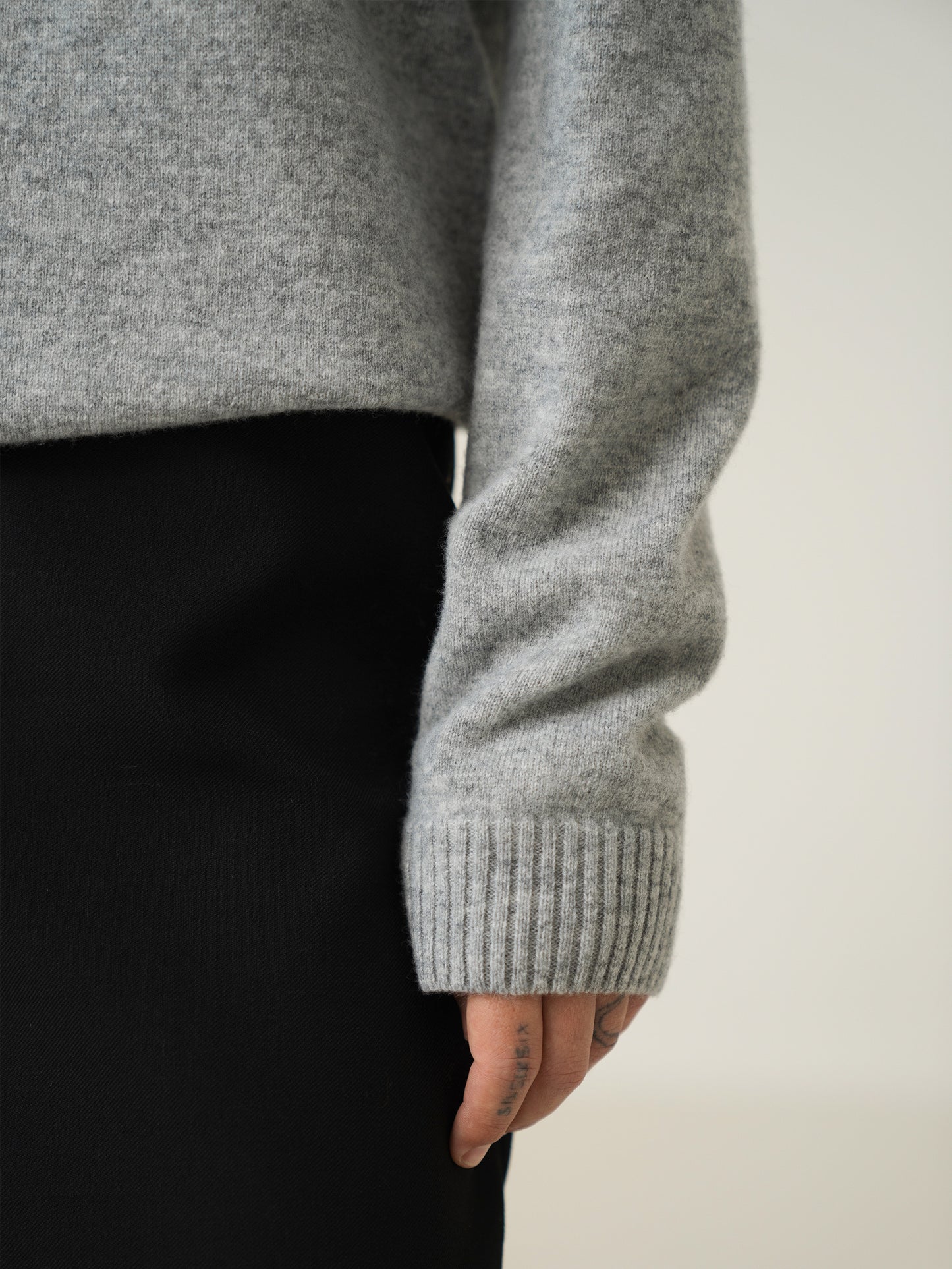 Merino Wool & Cashmere Turtleneck, Grey