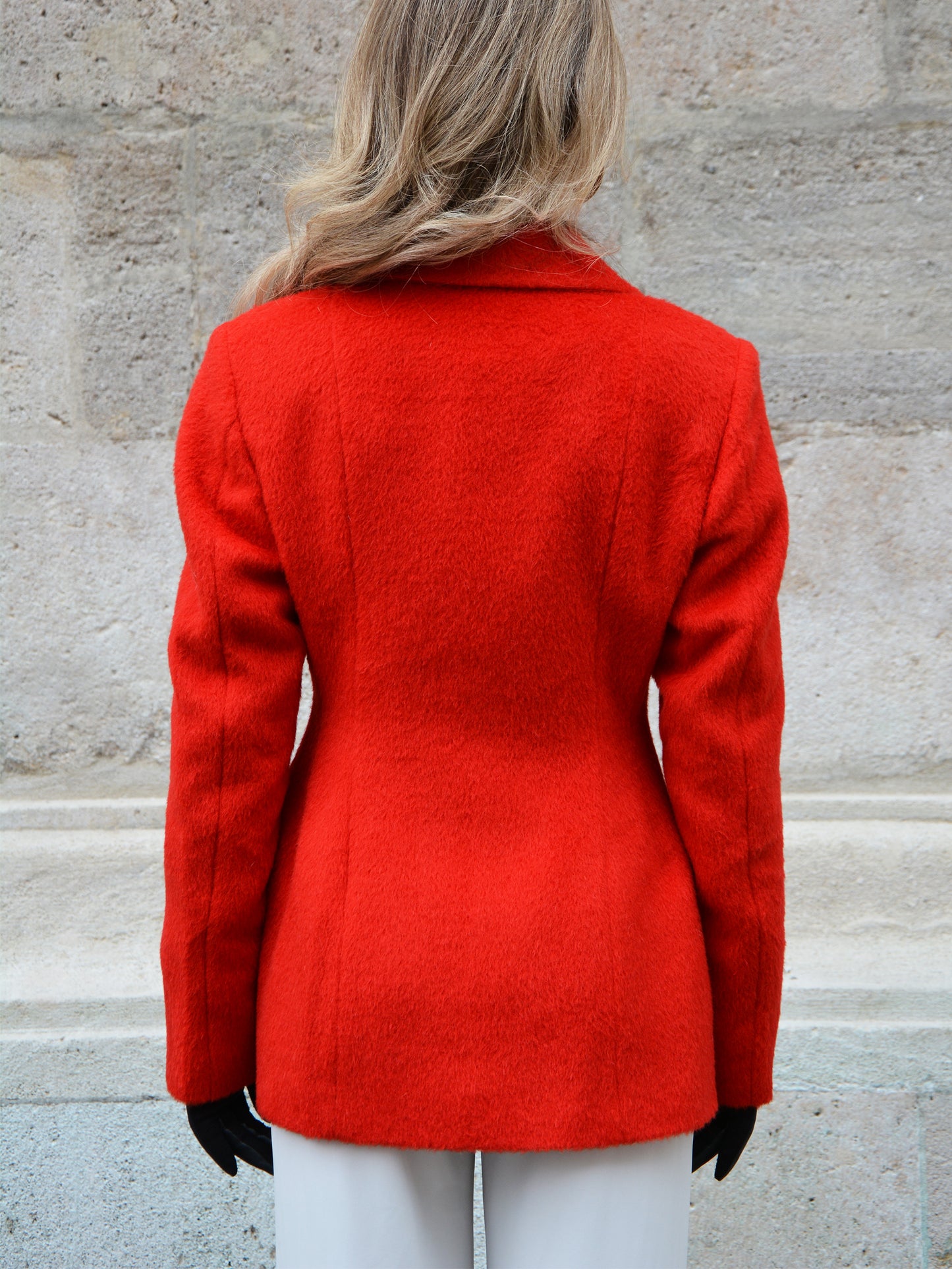 Tailored Red Mohair Blazer