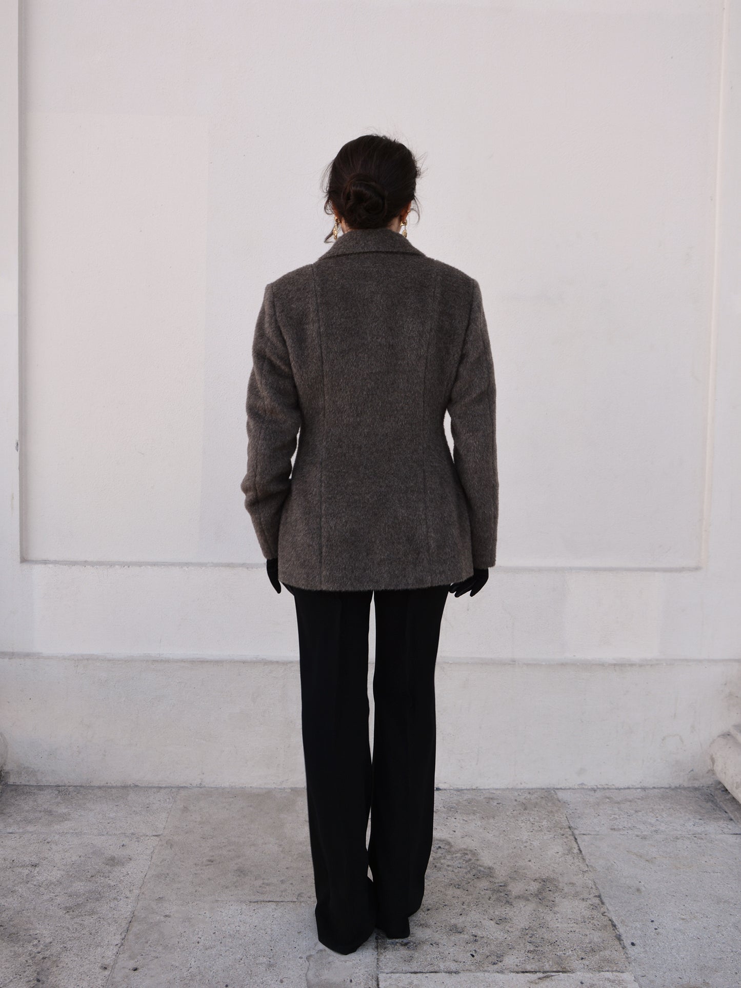 Tailored Mocha Mohair Blazer