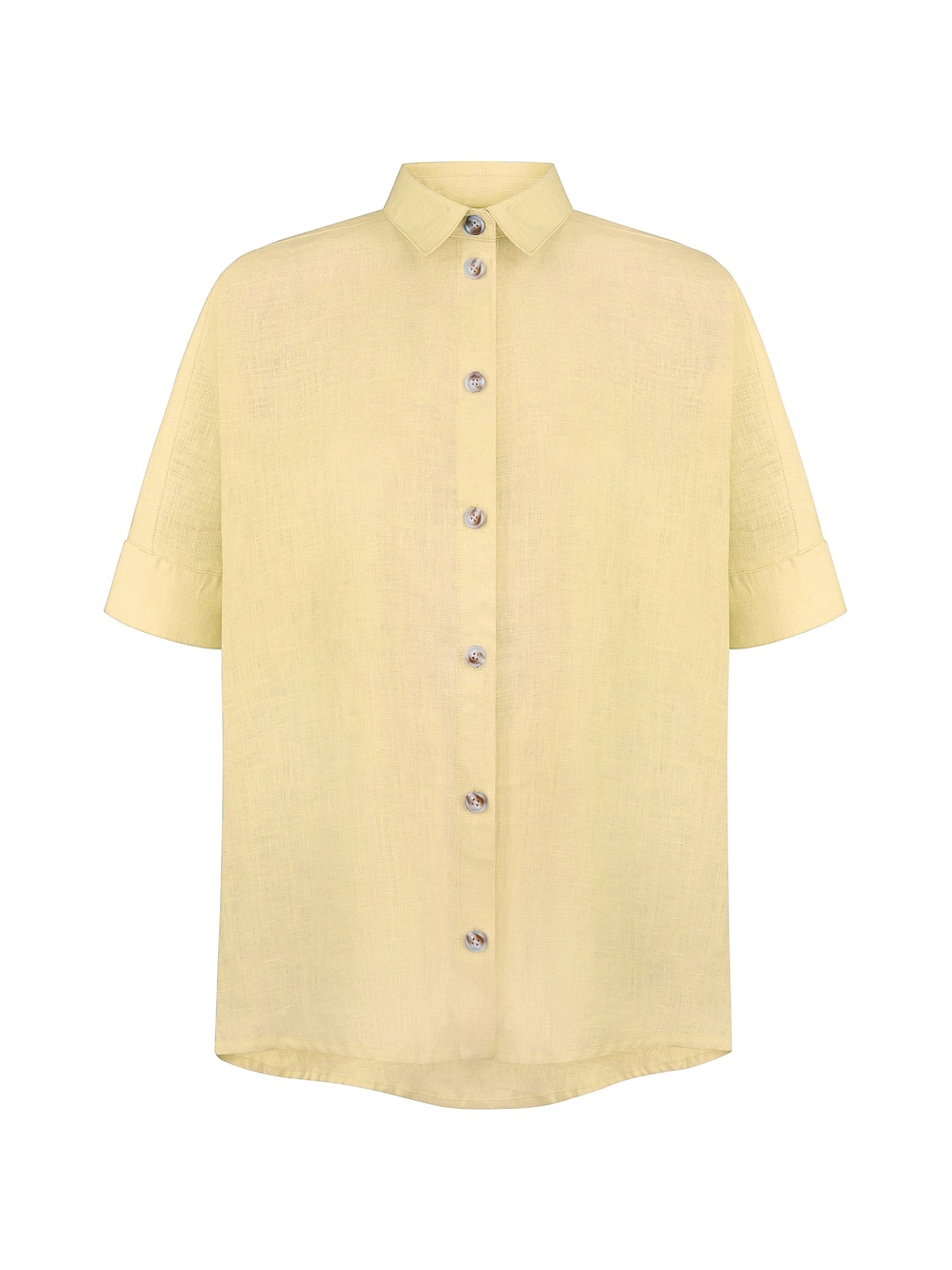 Linen Oversized Shirt, Yellow