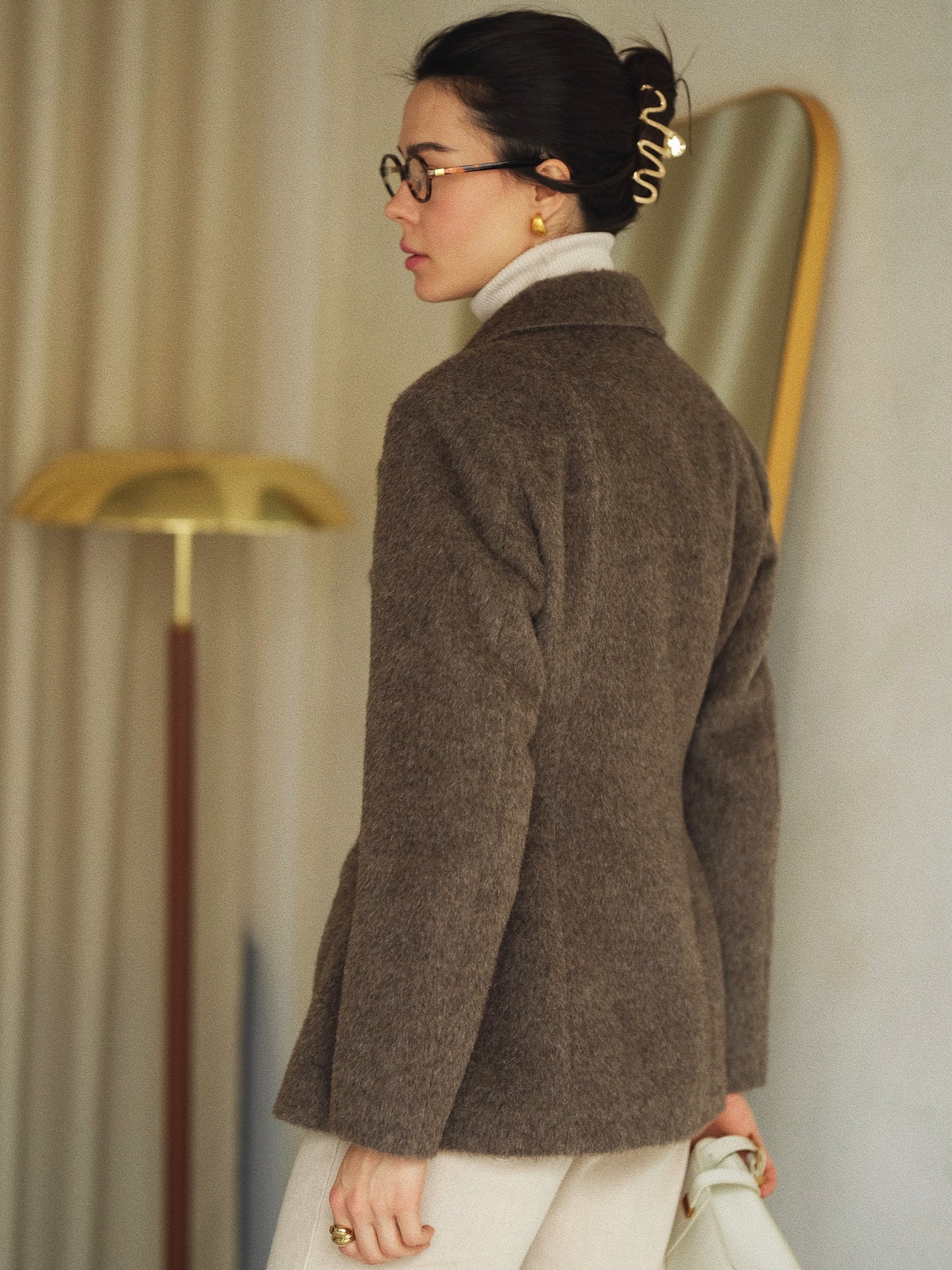 Tailored Mocha Mohair Blazer